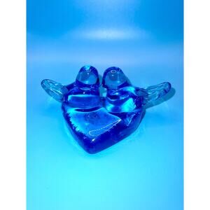 Vintage Ron Ray Two Bluebirds on Heart Bluebirds of Happiness~Signed~1970